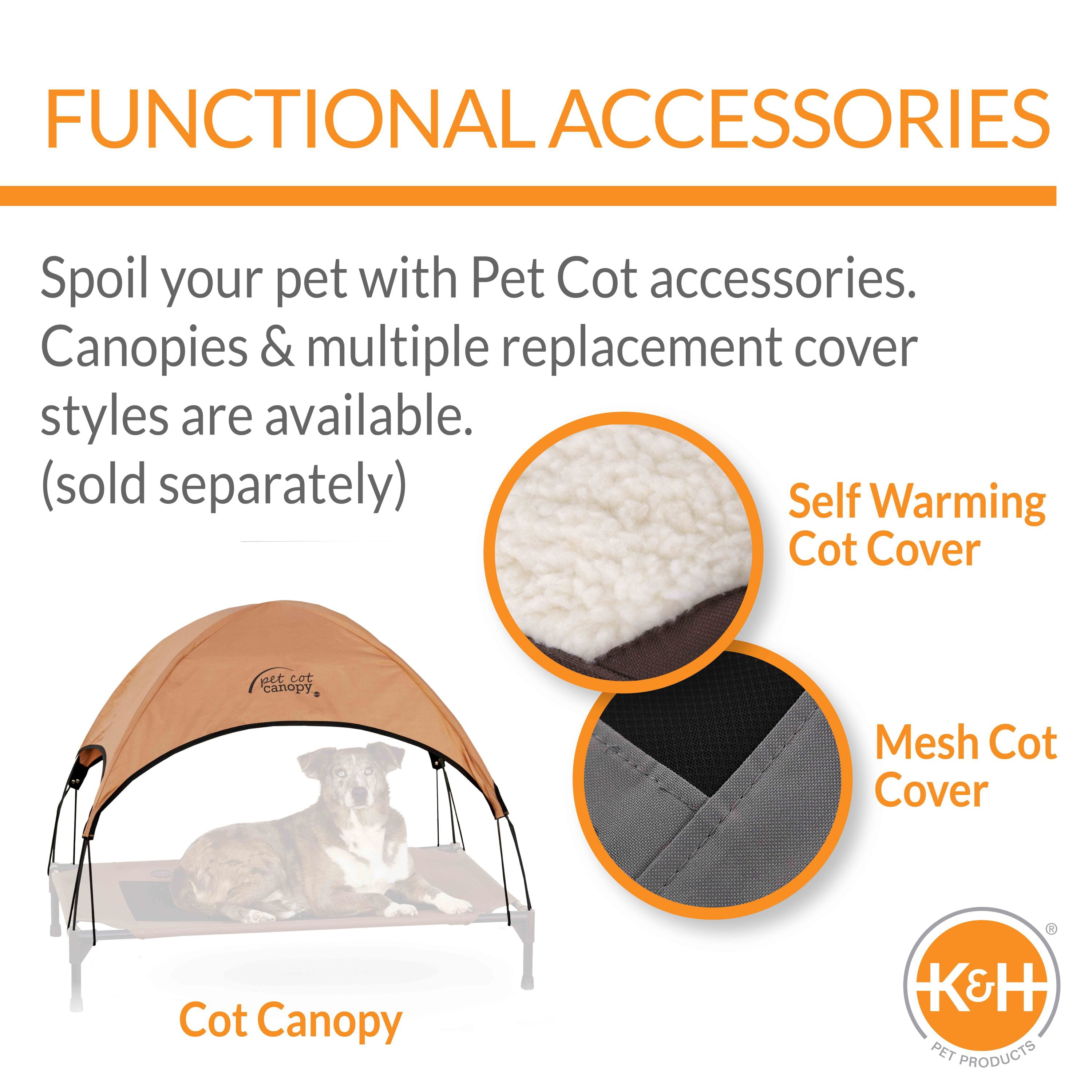 KandH Pet Products Original Pet Cot Elevated Dog Bed Realtree Edge Camo/Black Mesh Large 30 X 42 X 7 Inches