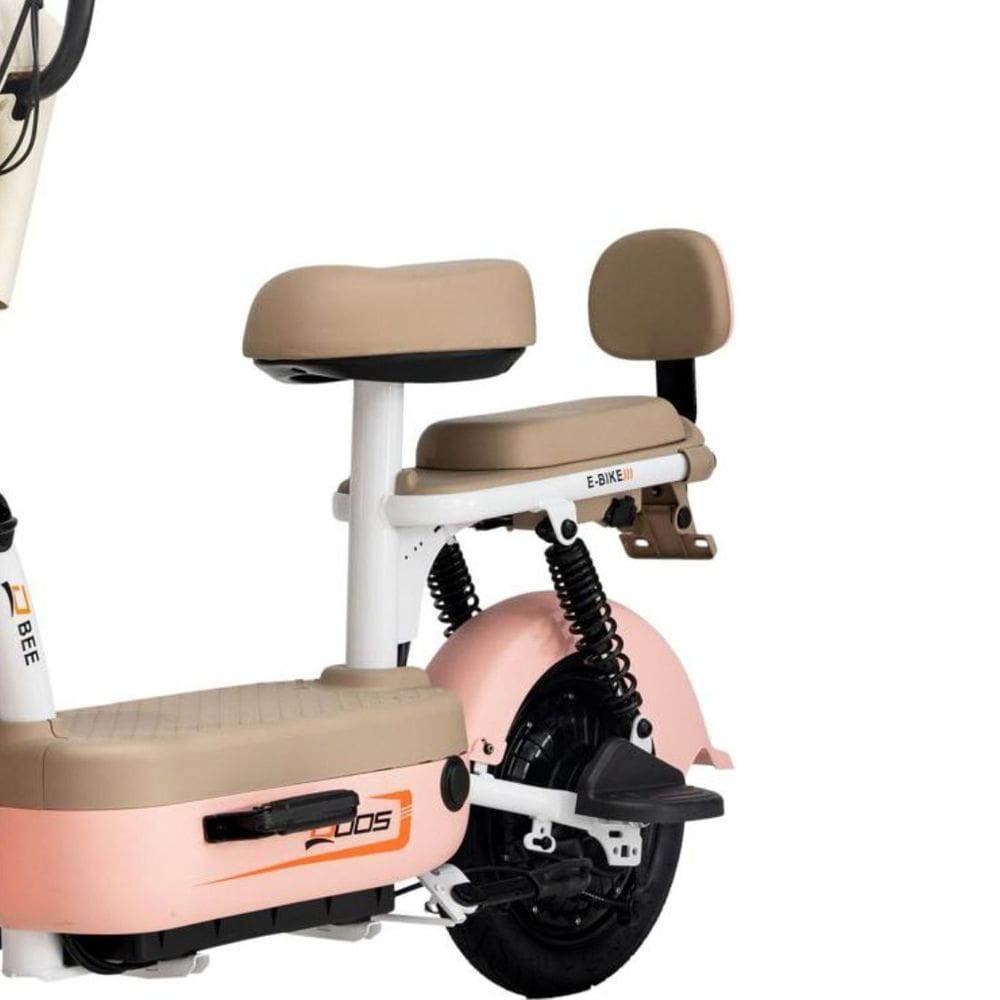 Bicicleta Elétrica Scooter com Alarme 500W 48V Bee Rosa Duos