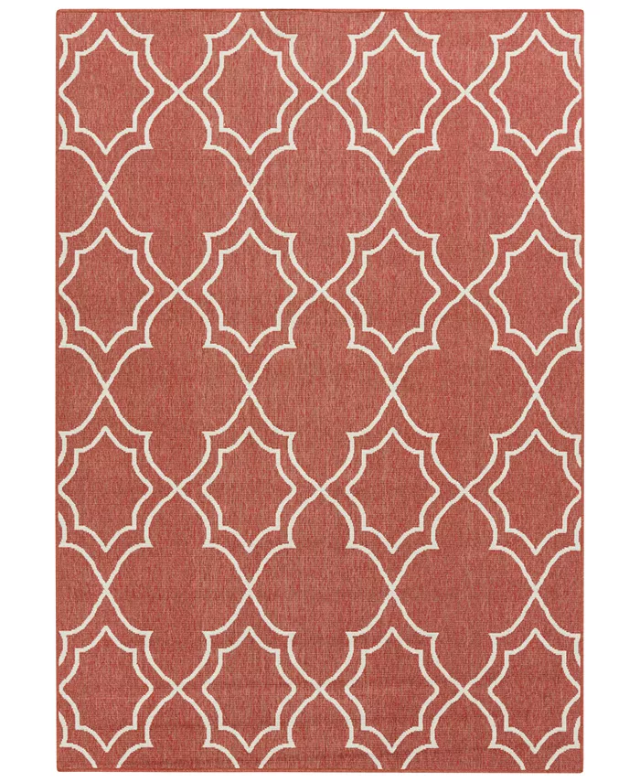 Surya Alfresco ALF-9591 Rust 6' x 9' Area Rug， Indoor Outdoor