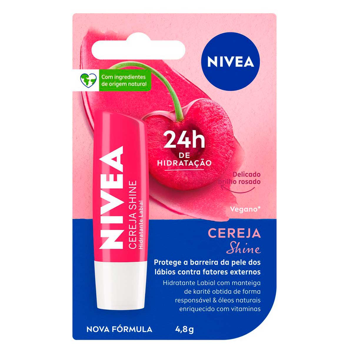 Hidratante Labial Cereja Shine NIVEA 4,8 g