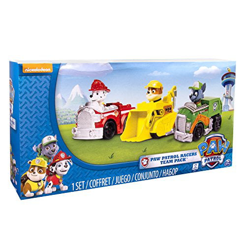 Paw Patrol - Rescue Racers 3pk Vehicle Set Marshal Rubble， Rocky