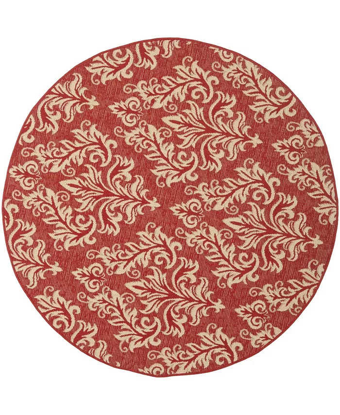 Safavieh Courtyard Red and Creme 5'3