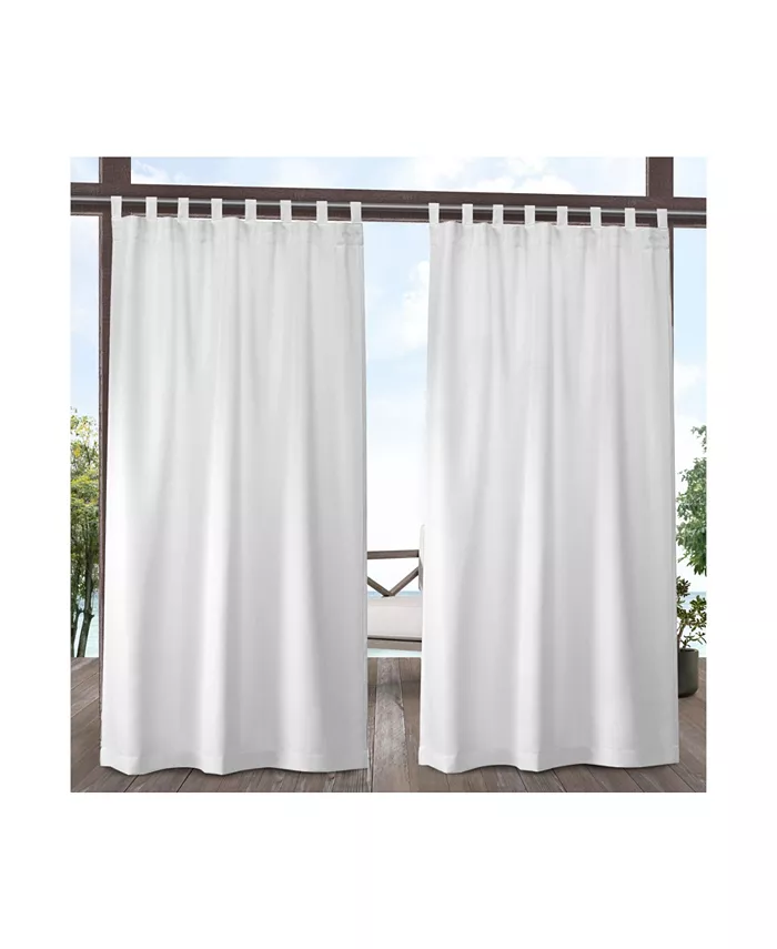 Exclusive Home Indoor Outdoor Solid Cabana Tab Top Curtain Panel Pair， 54