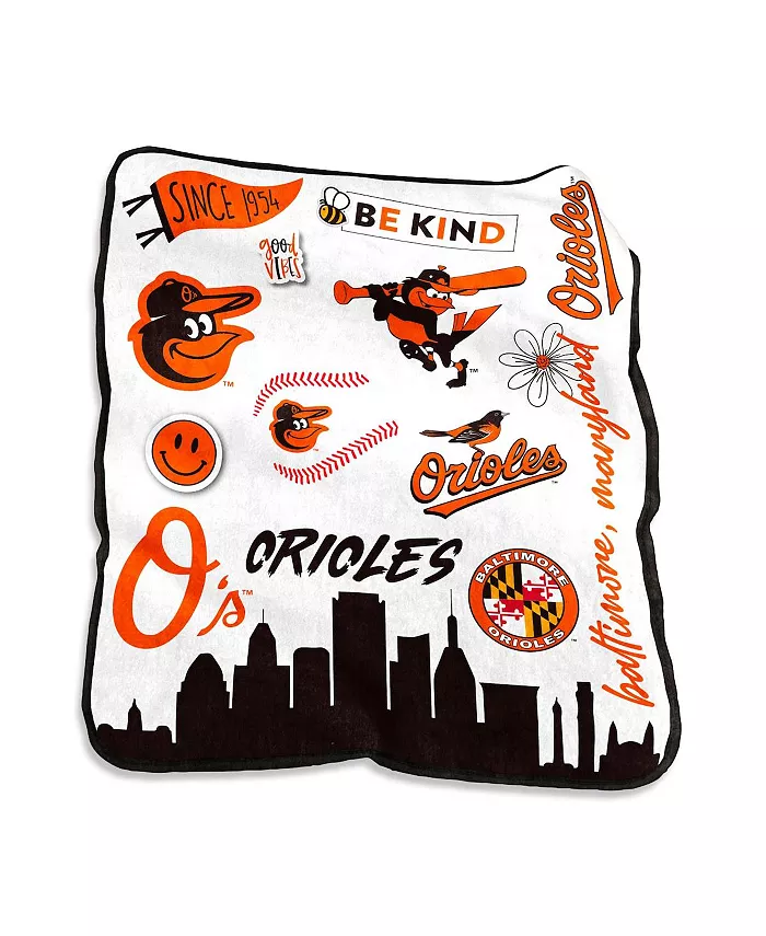 Logo Brands Baltimore Orioles 50'' x 60'' Native Raschel Plush Throw Blanket