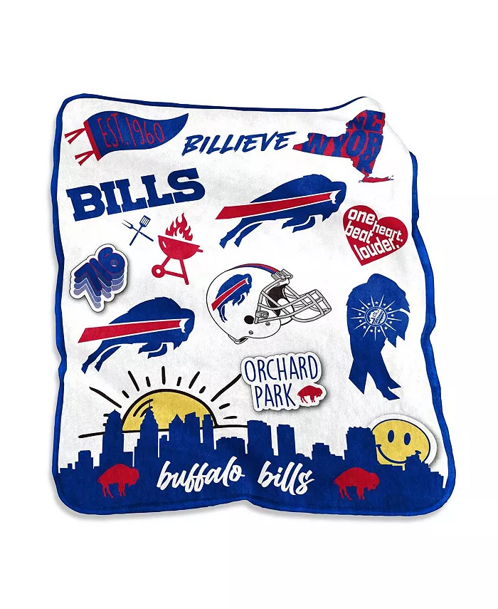 Logo Brands Buffalo Bills 50'' x 60'' Native Raschel Plush Throw Blanket