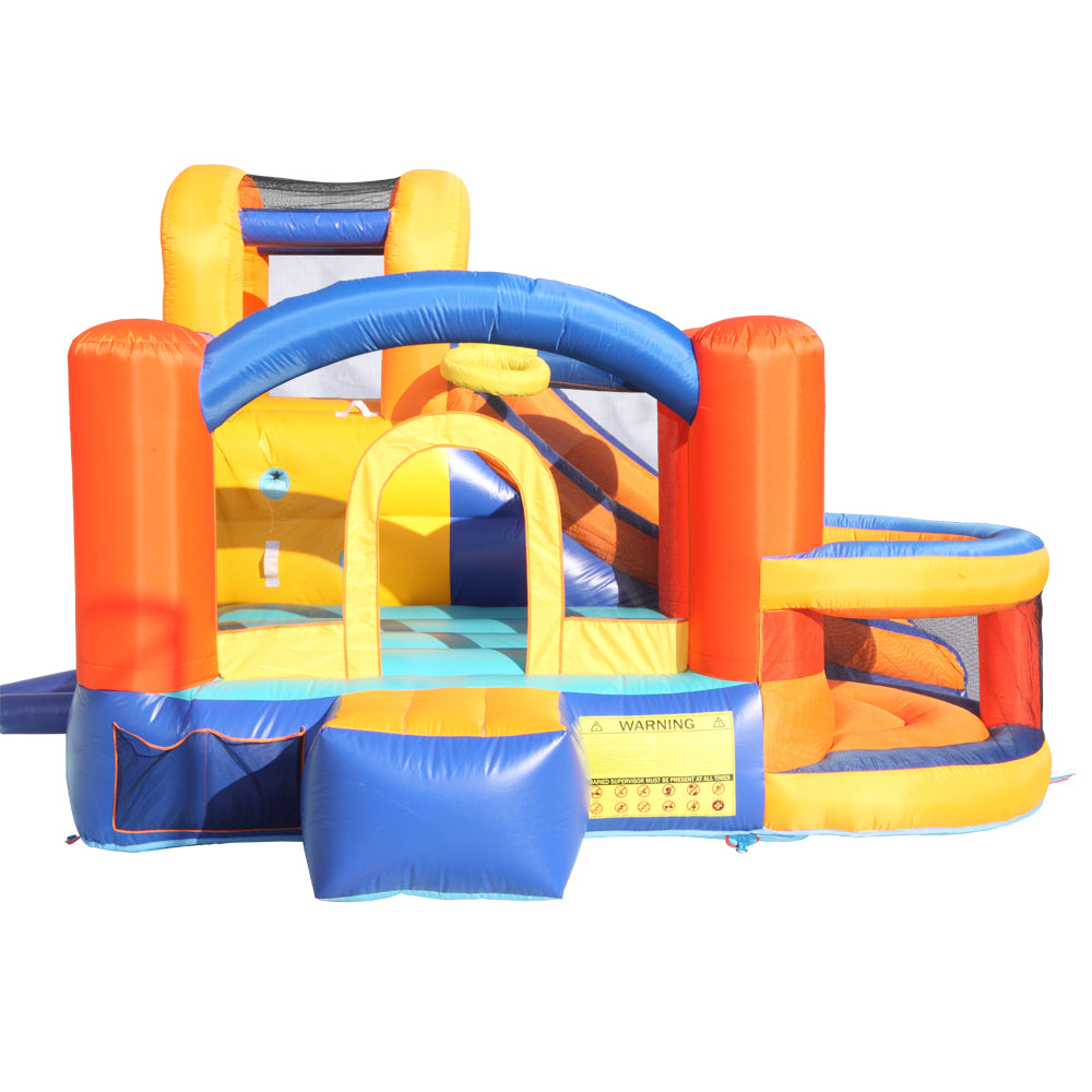 Topcobe Inflatable Bounce House for kids， Castle Jumper Bouncer Castle with Water Slide Pool， Climbing Wall， Large Jumping Area