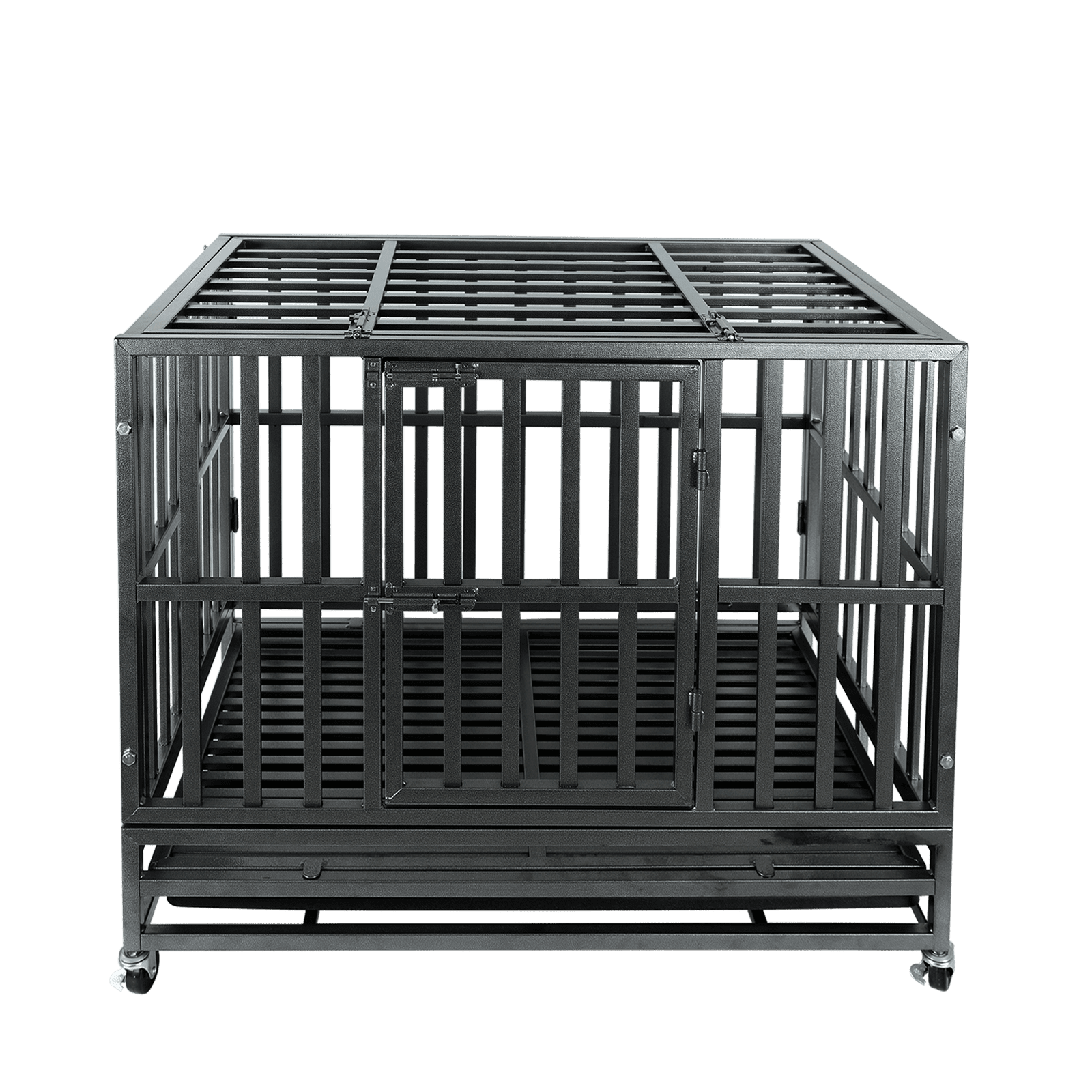 Confote 38Inch Heavy Duty Dog Cage Strong Metal Kennel and Crate for Medium and Large Dogs， Pet Playpen with Four Lockable Wheels