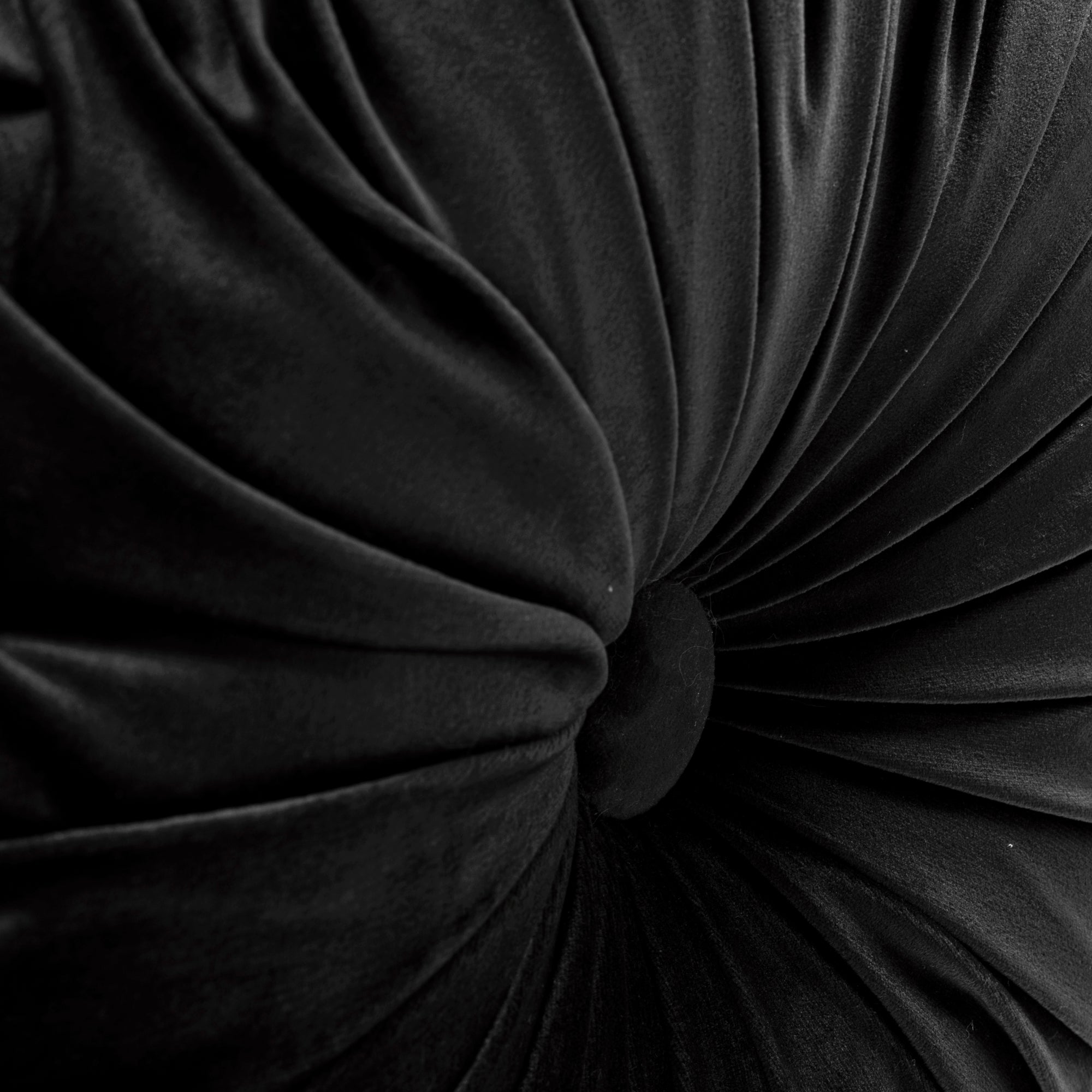 Round Pleated Soft Velvet Decorative Pillow