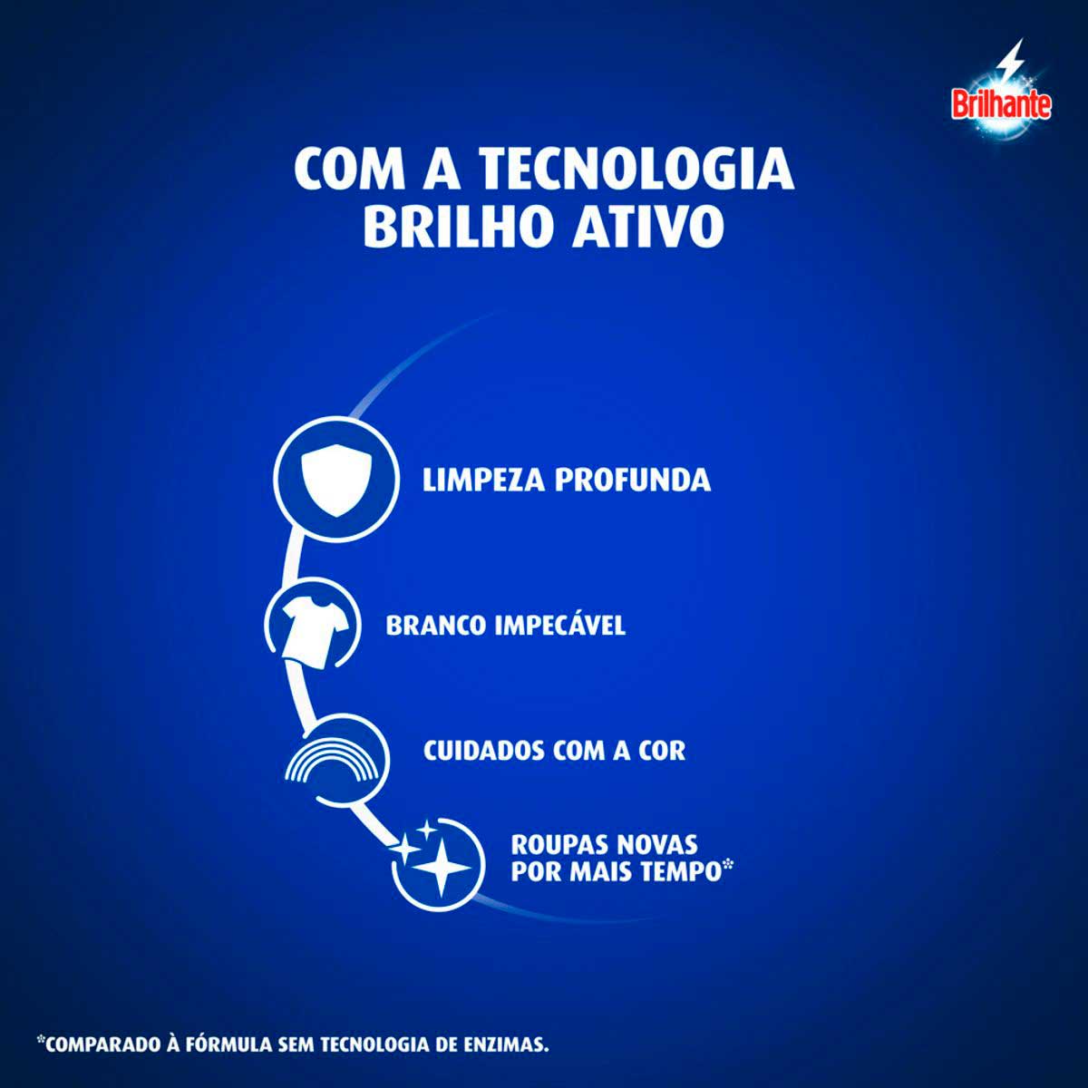 Lava Roupas Liquido Brilhante Limpeza Total 3L