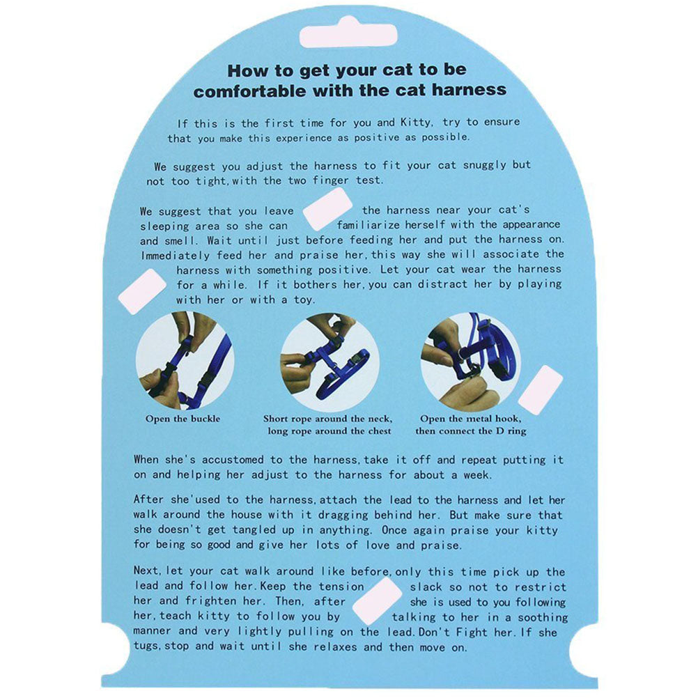 PUPTECK Cat Harness Adjustable Nylon Strap Collar with Leash