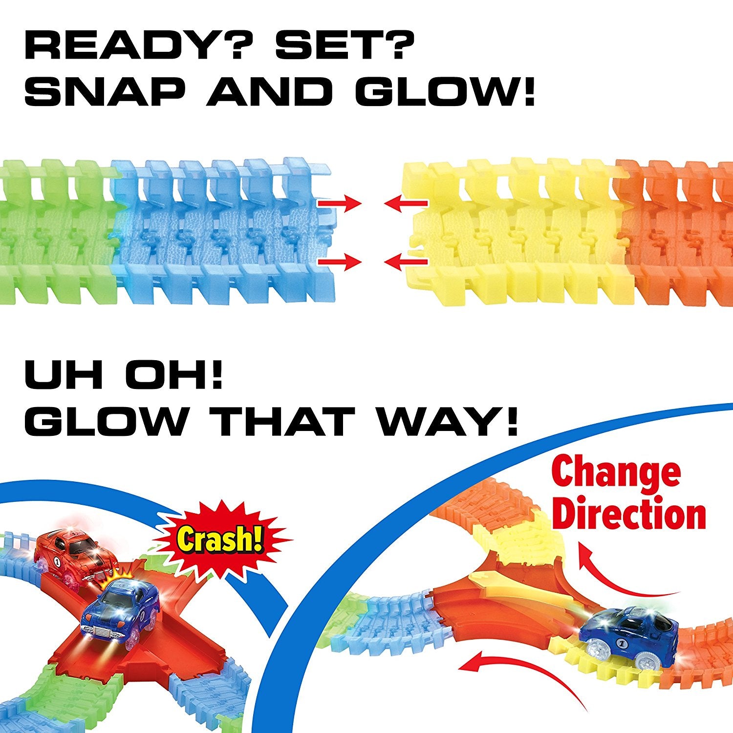 USA Toyz 360pk Large Glow in the Dark Track Set Compatible (Unisex)