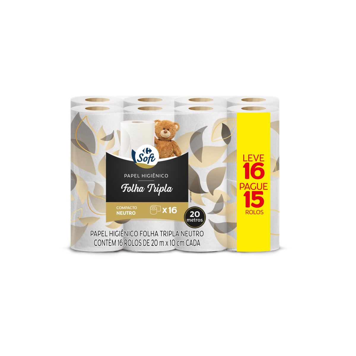 Papel Higienico 20 Metros Carrefour Soft Leve 16 Pague 15
