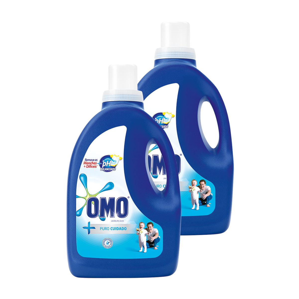 Sabao Liquido Omo Puro Cuidado 3 Litros - 2 Unidades