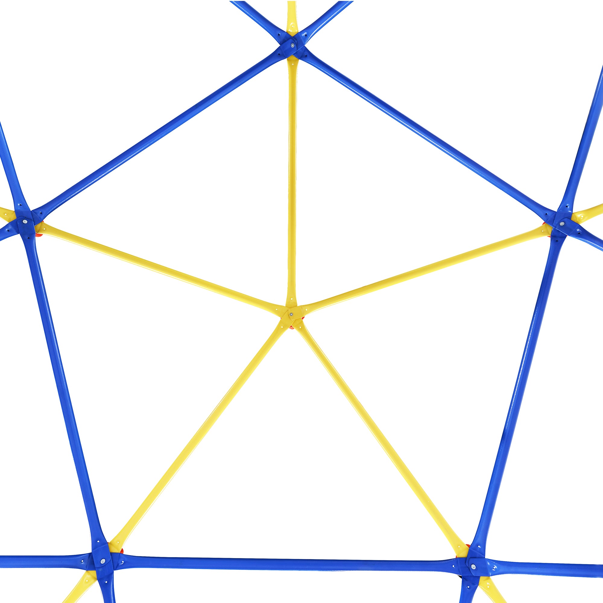 Metal Cover Geometric Playground Dome Climber Play Center 6 / 10 ft with Rust and UV Resistant Steel， Kids Climbing Dome Jungle Gym， Supporting 800 / 1000 LBS - Yellow / Blue