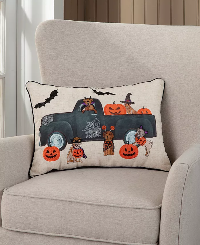 Arlee Home Fashions Halloween Truck Decorative Pillow， 14
