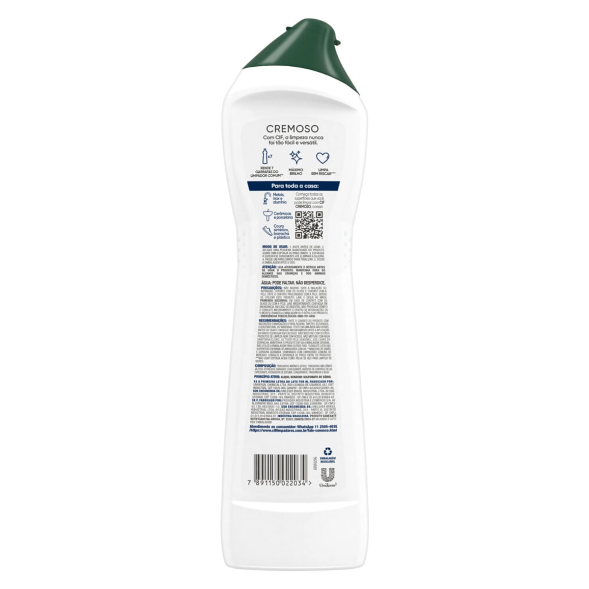 CIF Cremoso Limpeza Milagrosa remove 100% da sujeira 450 ml