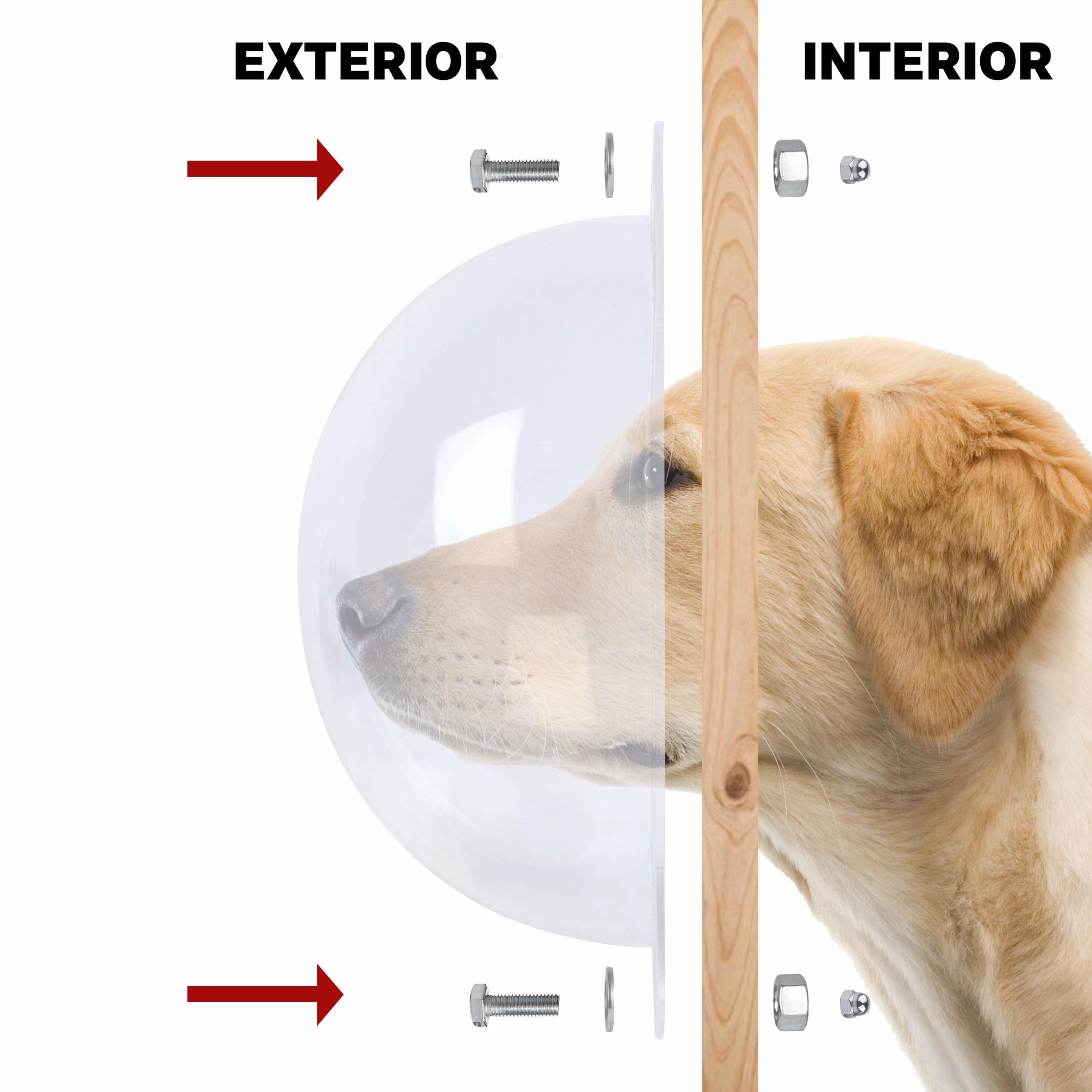 Downtown Pet Supply Dog Fence Window， Dome Dog Window for Fence， Clear