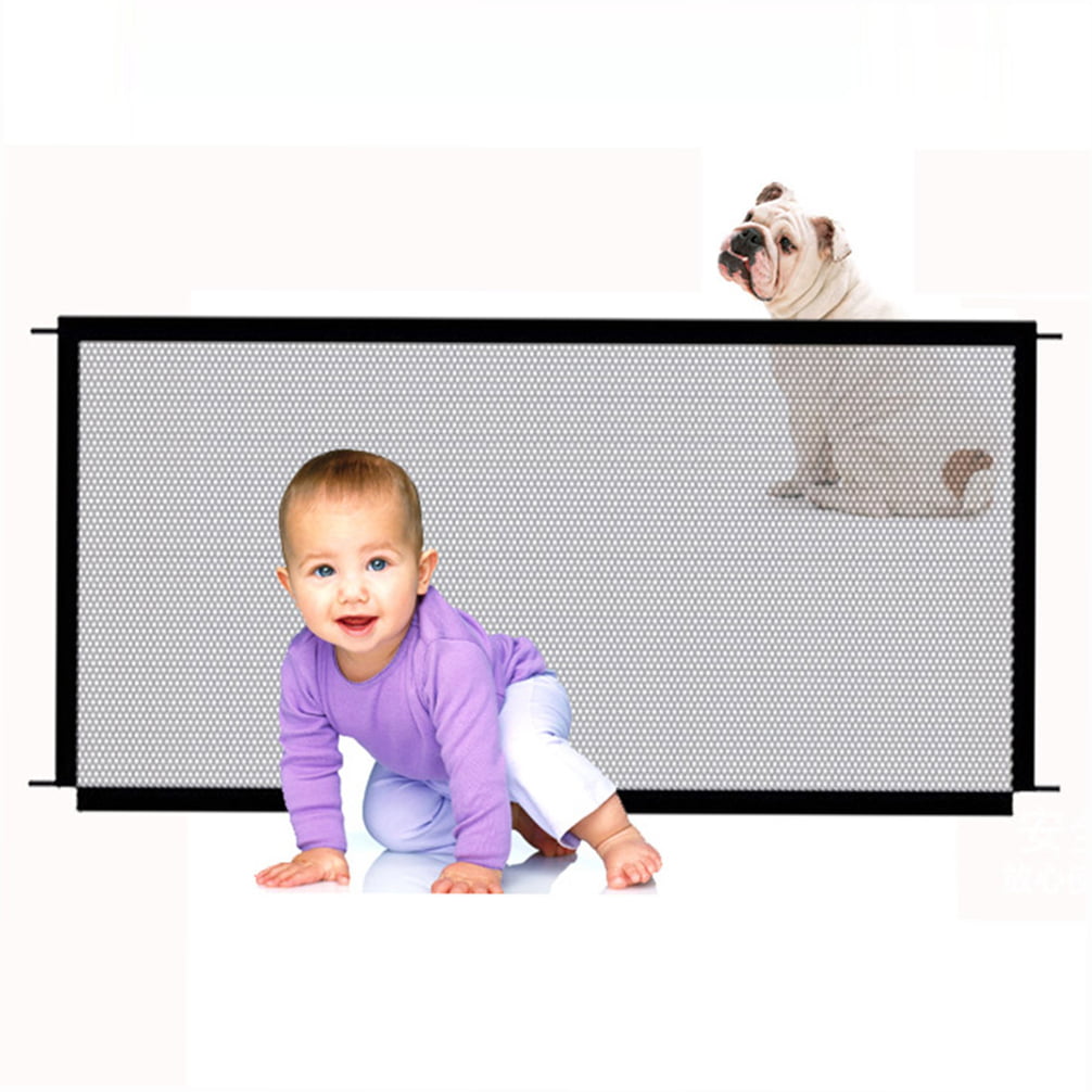 walmeck Dog Safety Gate Pet Mesh Fence Portable Folding Safety Gate Install Anywhere 180*72CM