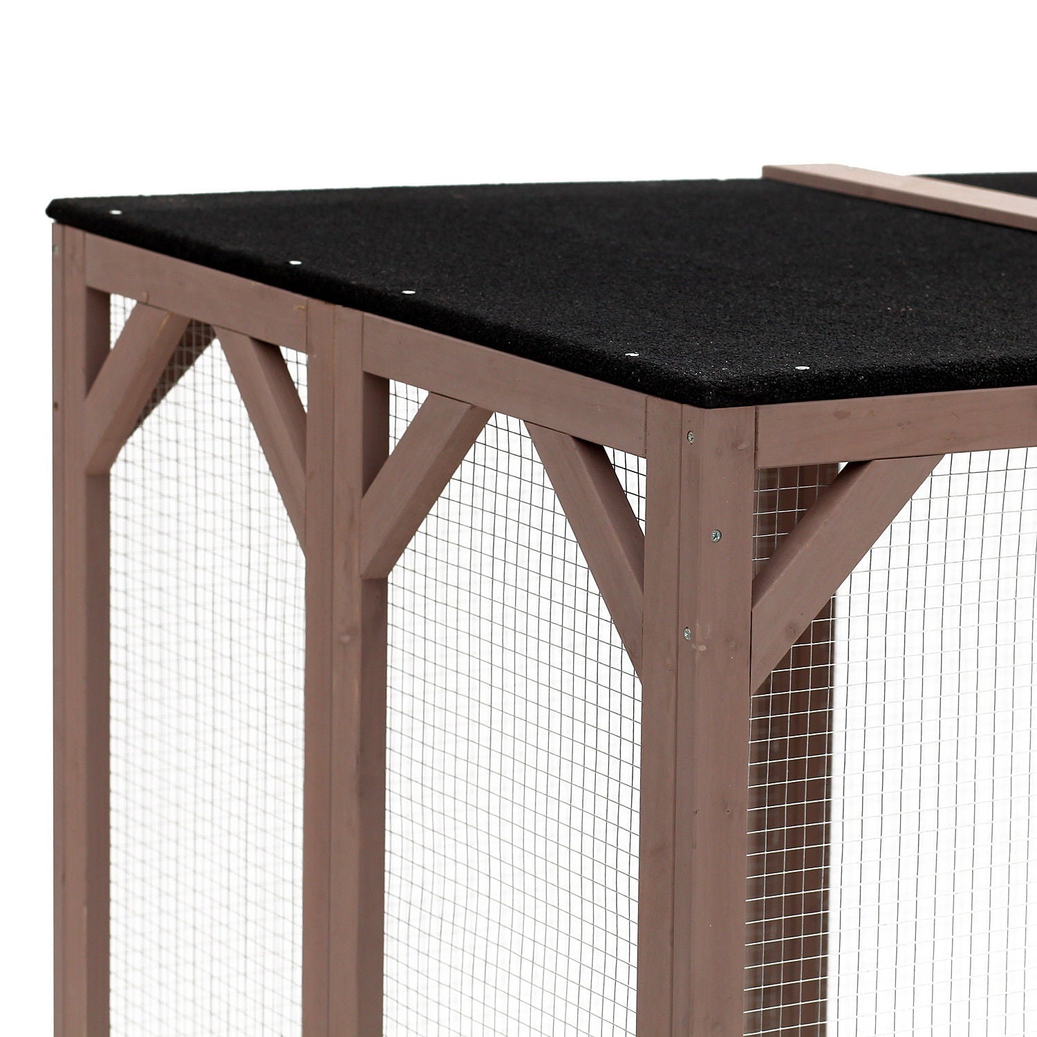 Pawhut Wooden Cat Enclosure Catio Cage With 3 Platforms， 71