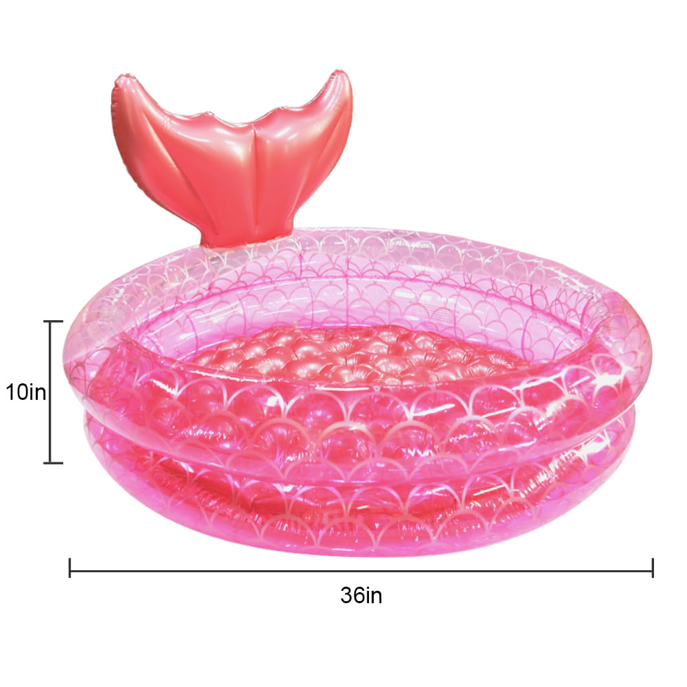 AXOMRFC Mermaid Inflatable Pool， Above the Ground Pool， Mermaid Swimming Pool for Kids， Toddlers， Babies， Round， Pink