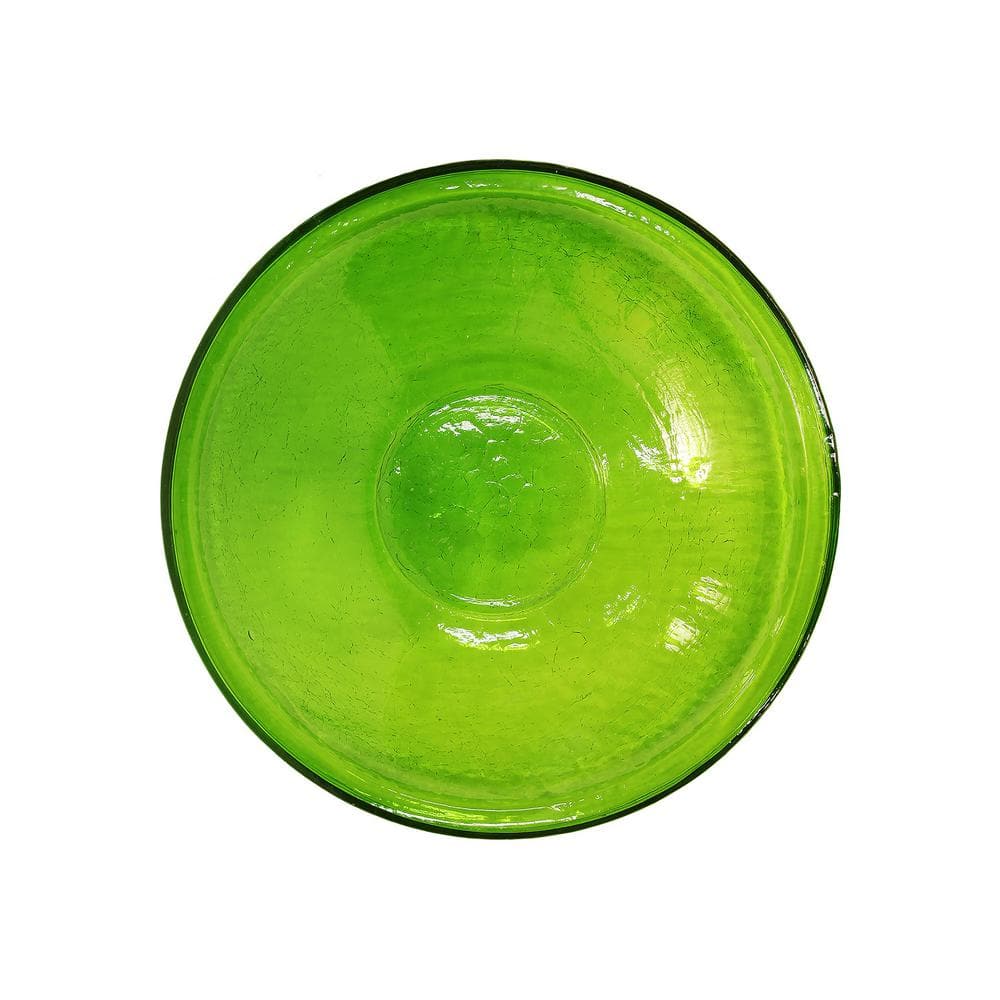 Achla Designs 14 in. Dia Fern Green Reflective Crackle Glass Birdbath Bowl CGB-14FG