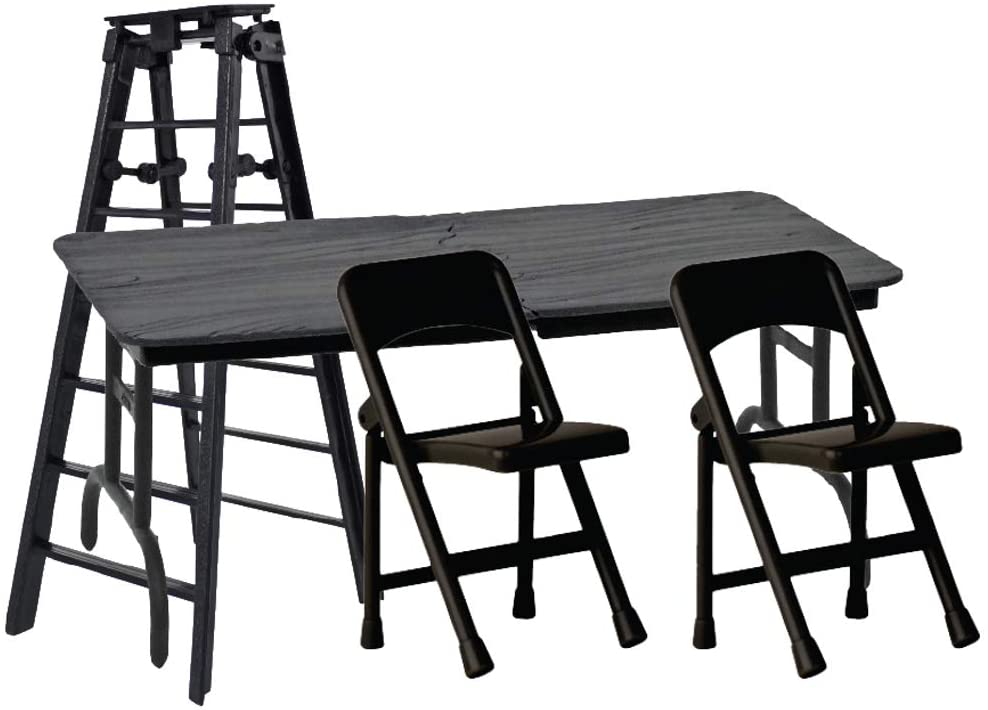ULTIMATE Ladder， Table and Chairs Black Playset for Wrestling Action Figures