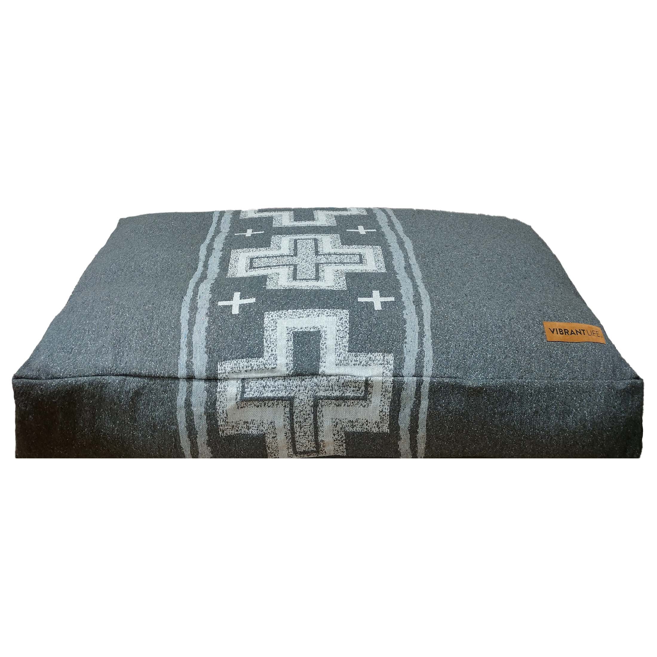 Vibrant Life Rectangular Jacquard Bed Grey for Medium Size Dog