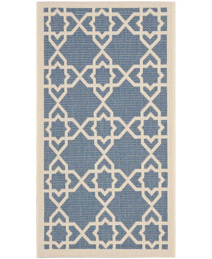 Safavieh Courtyard Blue and Beige 2' x 3'7