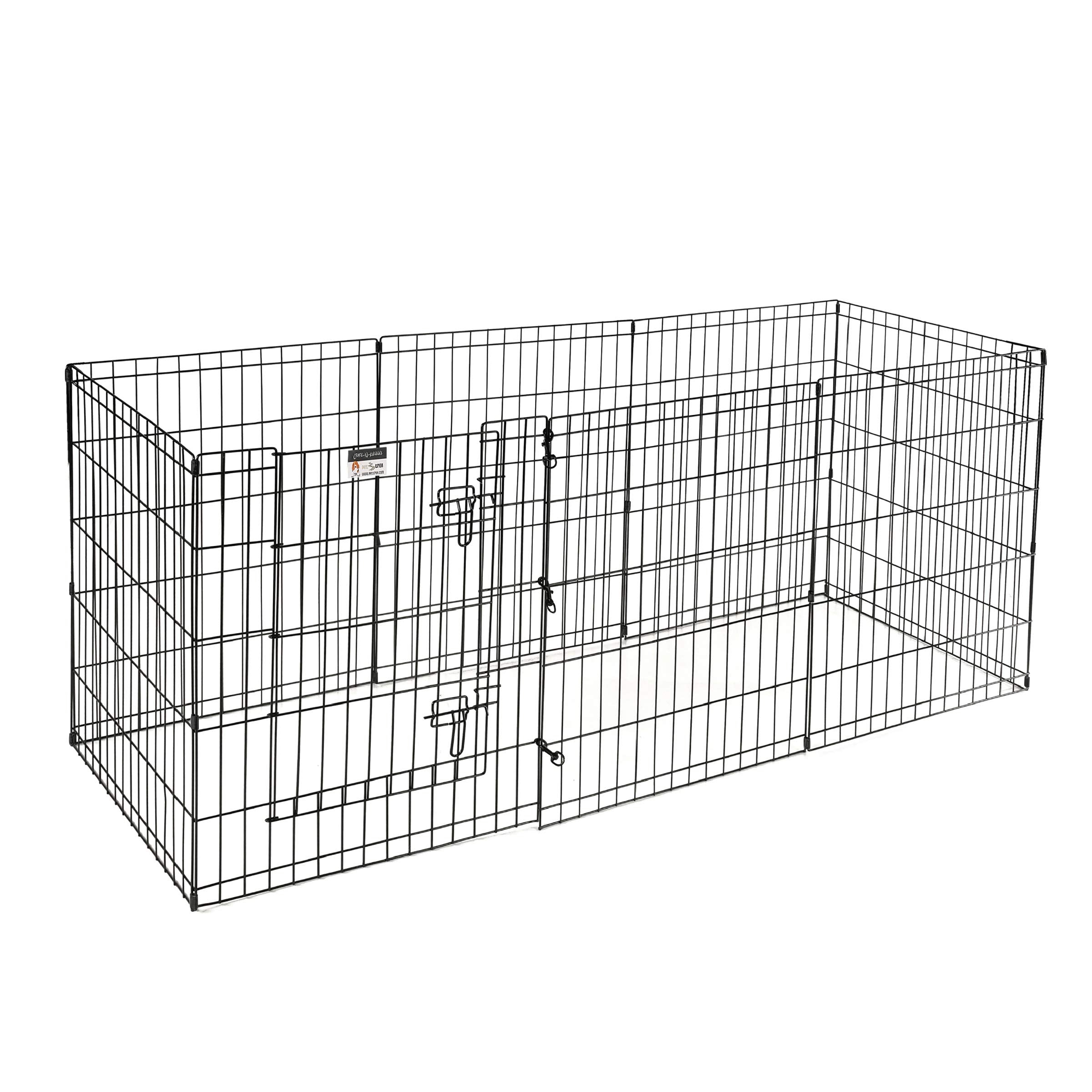Playpen for Dogs with Panels in Black (24 in. L x 3 in. W x 24 in. H (22 lbs.))