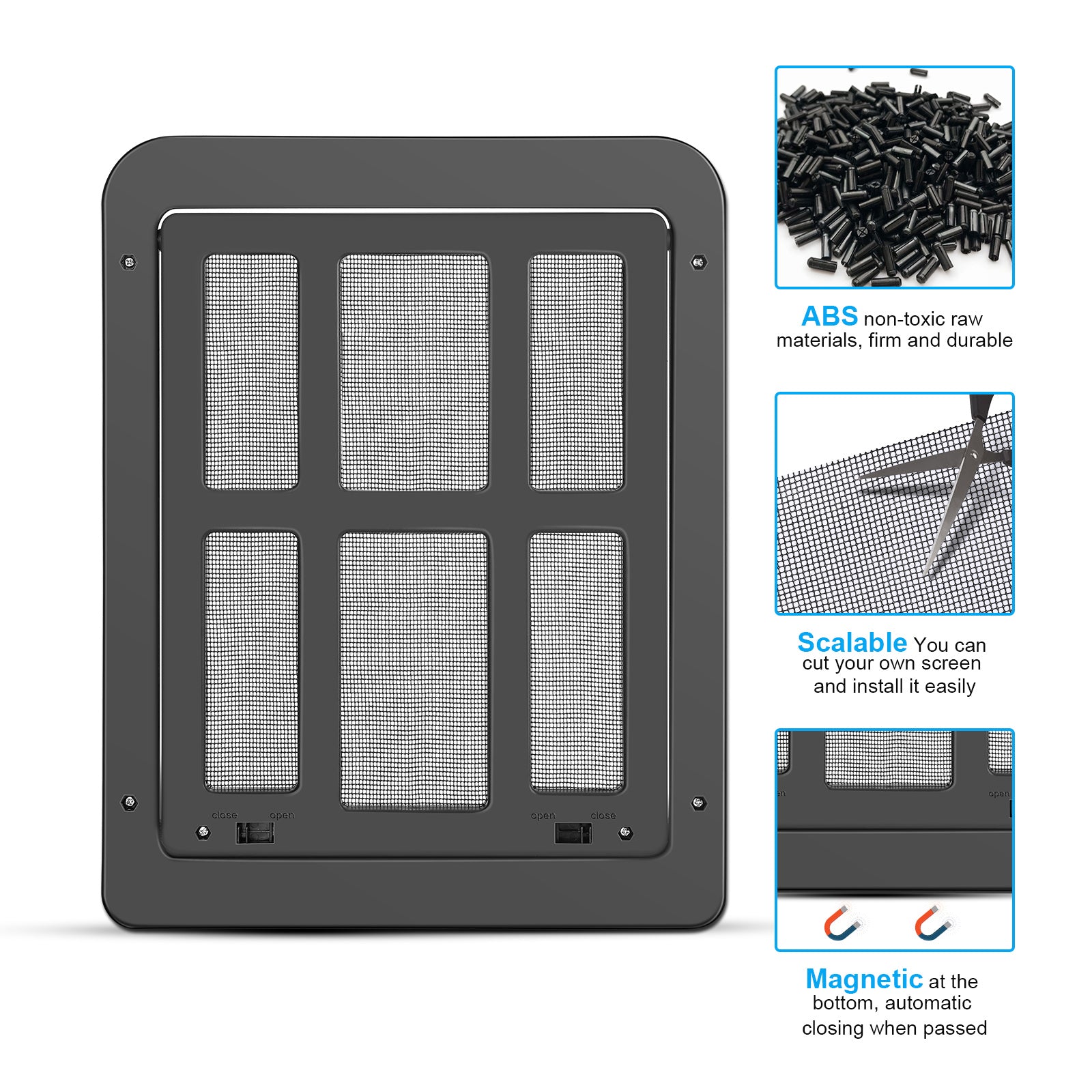 OWNPETS Pet Dog Lockable Screen Door Magnetic Self-Closing