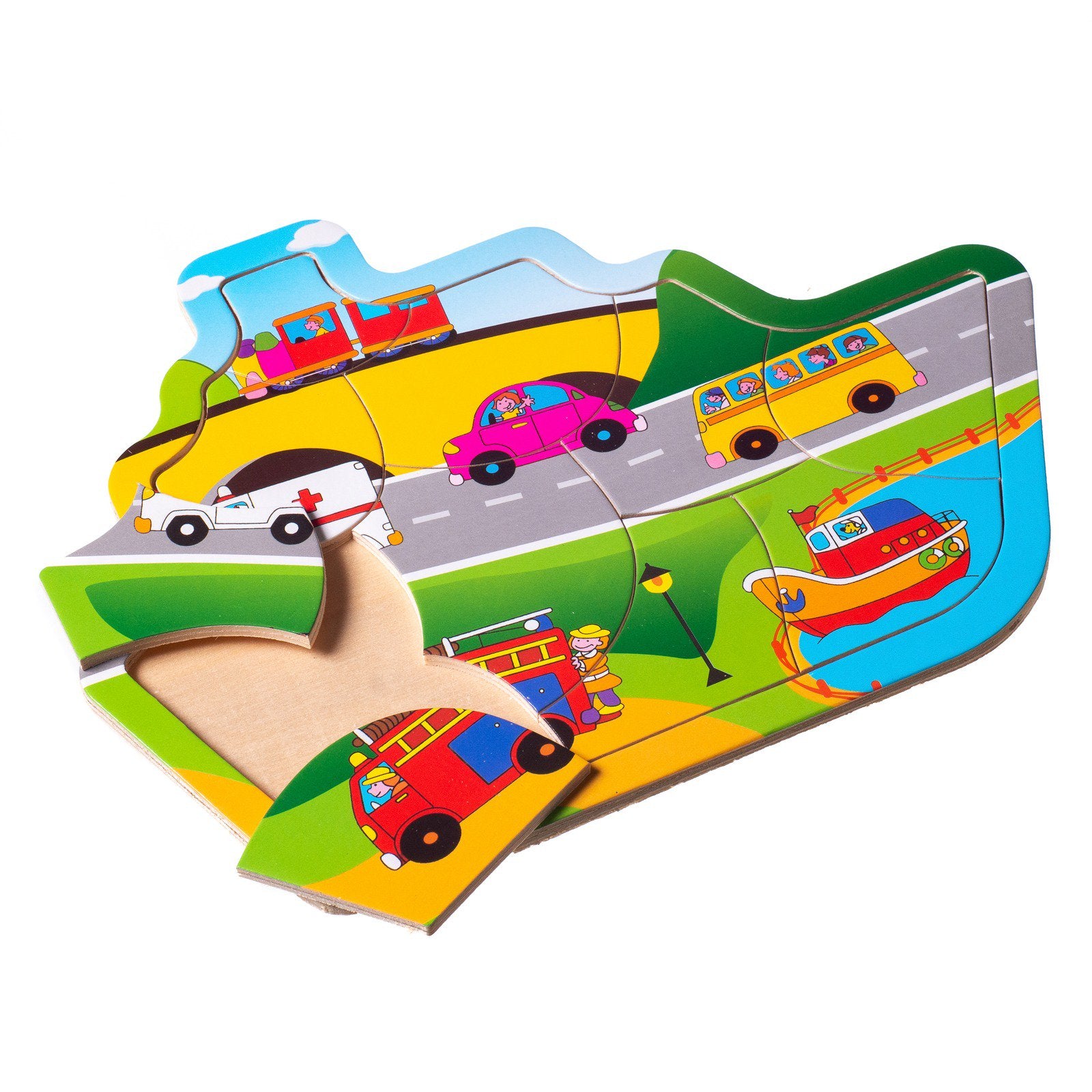 Eliiti Wooden Vehicles Jigsaw Puzzle for Boys Toddlers 2 to 4 Years Old