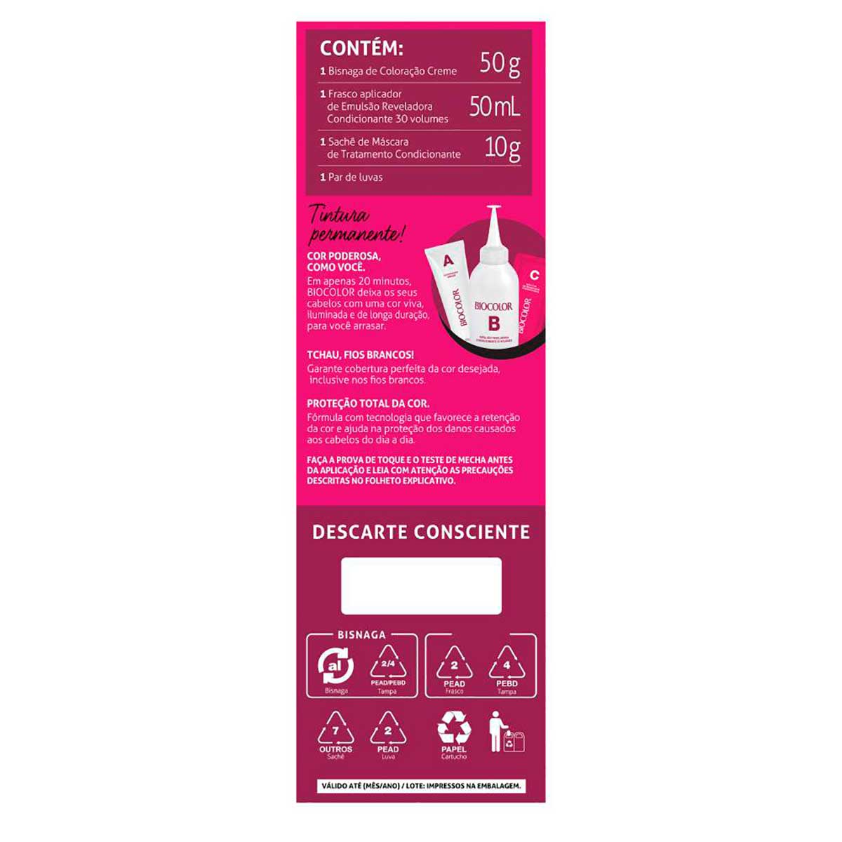 Tinta de Cabelo Biocolor Mini Kit Castanho Claro Luxuoso 5.0