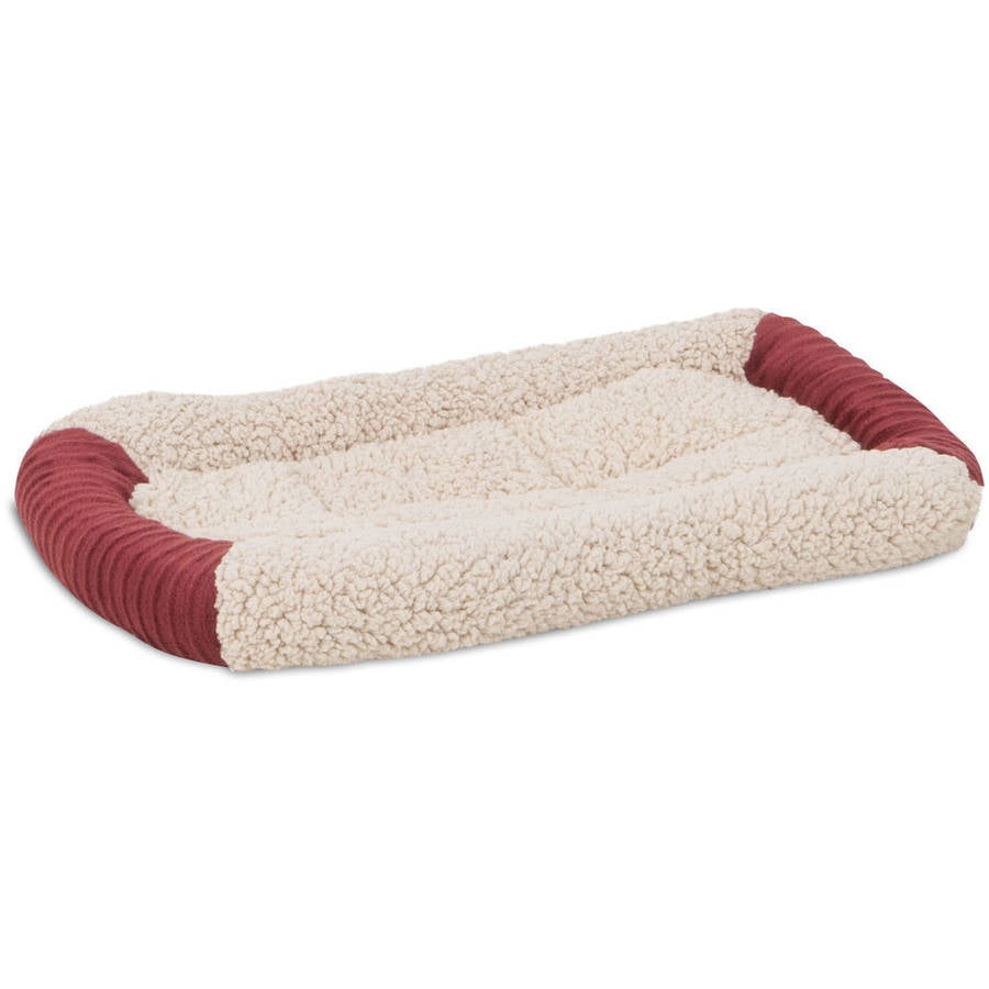 Aspen Pet Self Warming Bolster Kennel Mat ， Warm Spice Red ， 16-in