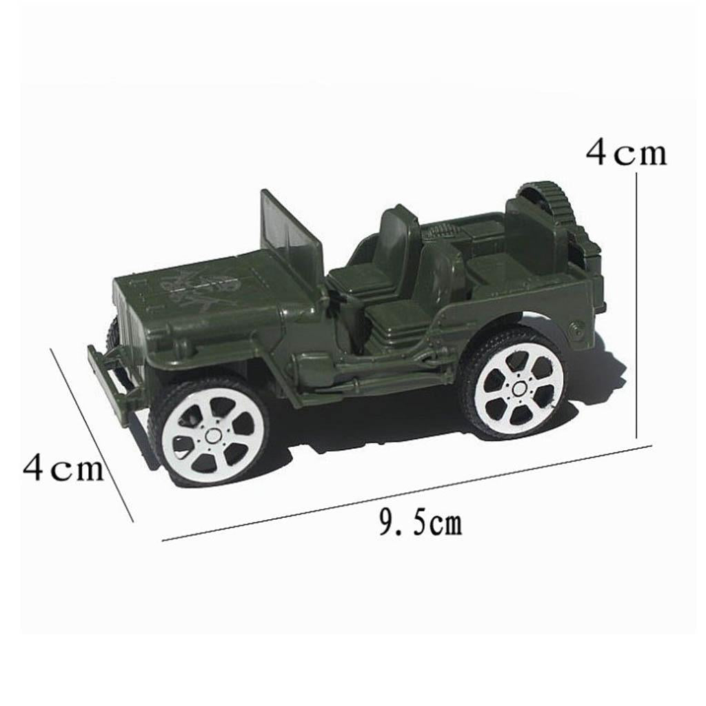 10 Pieces of Car Vehicle Models Toy Soldier Action Figure Accessories
