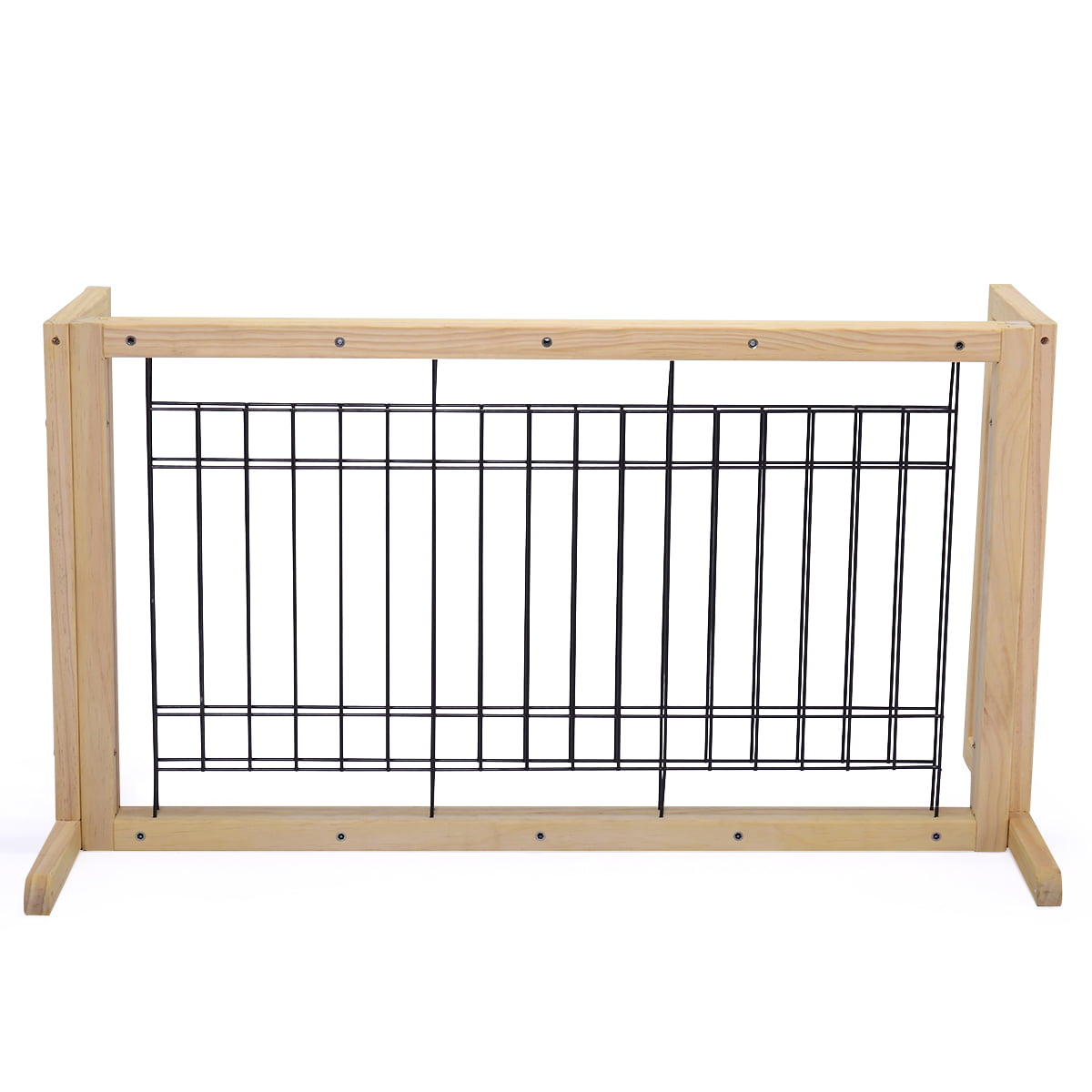 Adjustable Indoor Solid Wood Construction Pet Fence Gate Free Standing Dog Gate