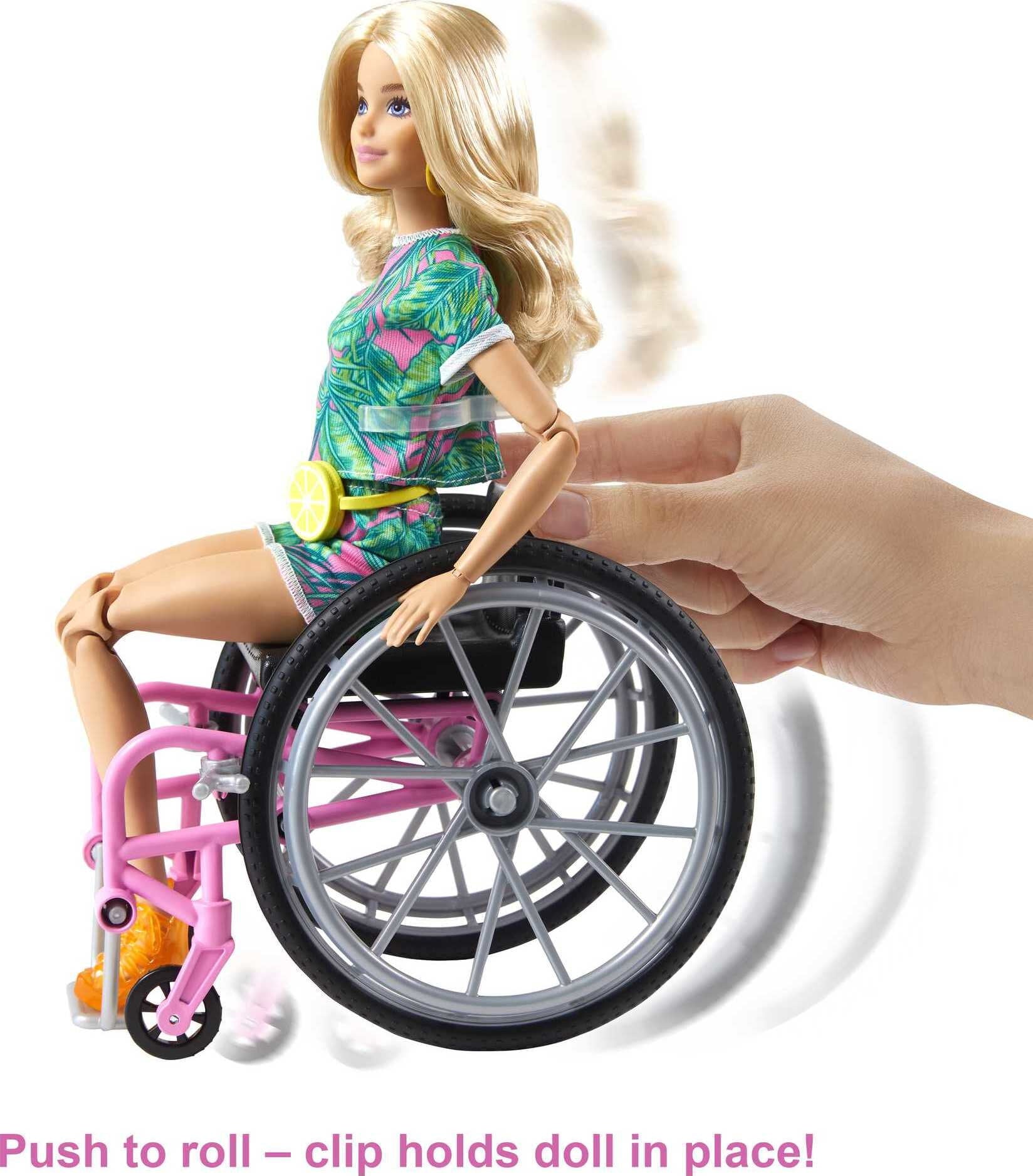 Barbie Fashionistas Doll #165 with Wheelchair and Ramp, Tropical Outfit with Accessories