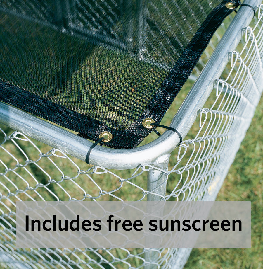 Chain Link Portable Outdoor Dog Kennel | Outdoor Dog Kennel Measures 6'x'6'4' and Includes Sunscreen