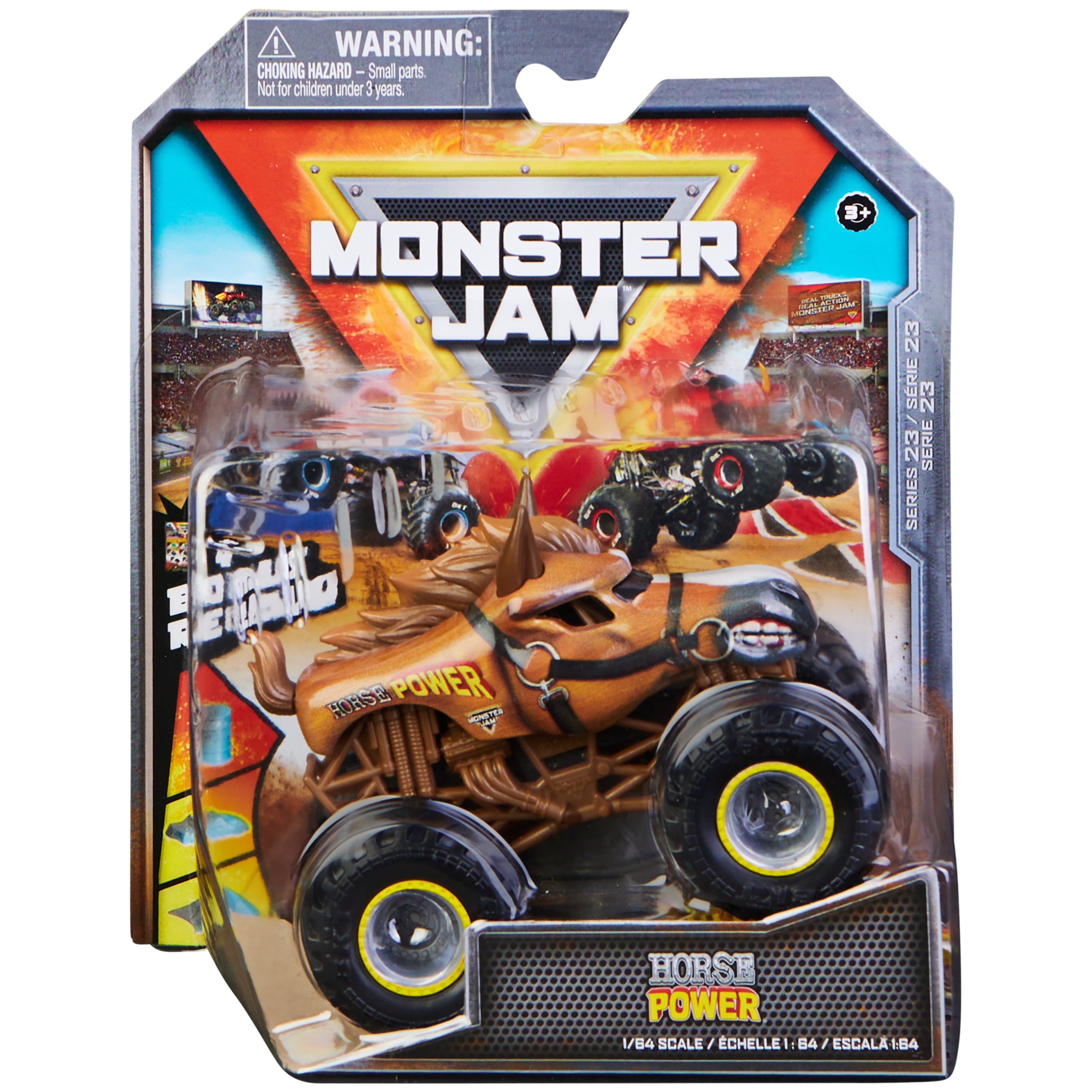 Monster Jam 1:64 Horse Power Monster Truck， Crazy Creatures Series