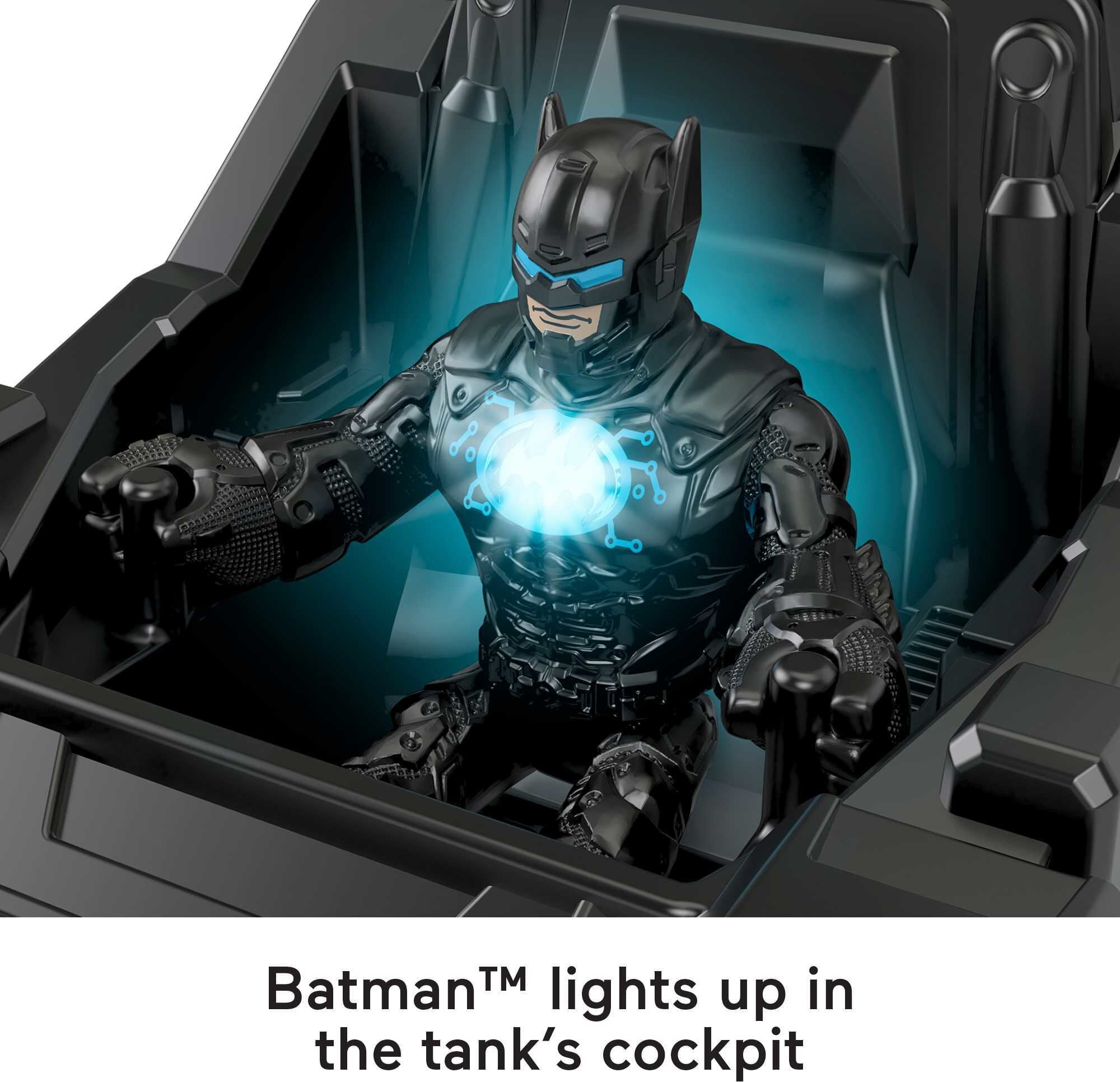 Imaginext DC Super Friends Bat-Tech Tank Vehicle with Lights and Batman Figure Set， 3 Pieces