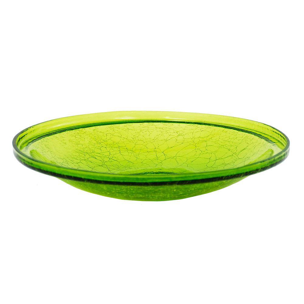 Achla Designs 14 in. Dia Fern Green Reflective Crackle Glass Birdbath Bowl CGB-14FG