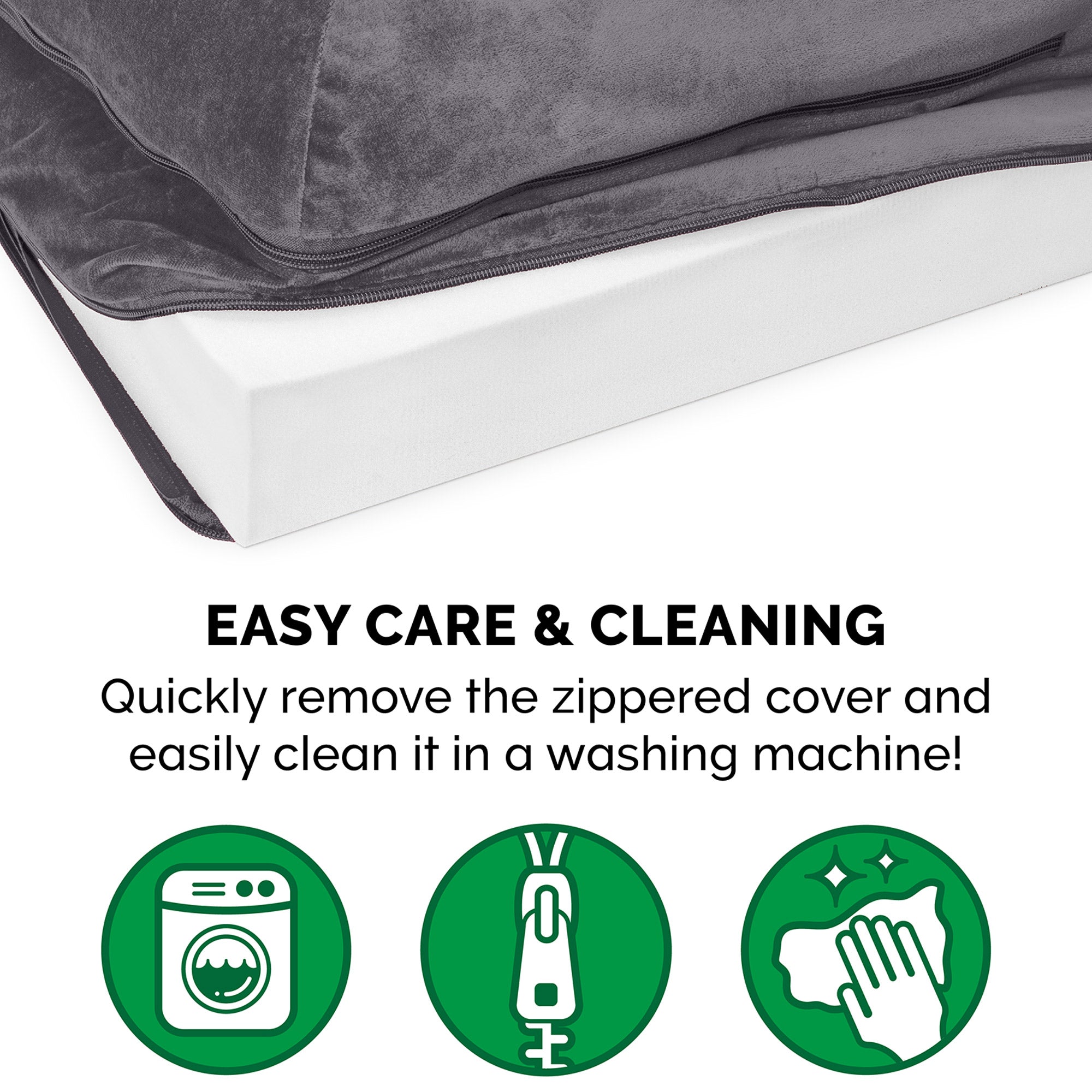 FurHaven Pet Products | Deluxe Orthopedic Plush and Velvet L-Shaped Chaise Couch Pet Bed for Dogs and Cats， Platinum Gray， Jumbo Plus