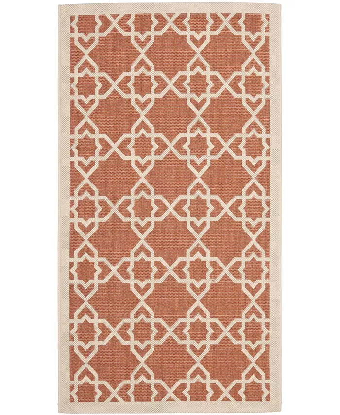 Safavieh Courtyard Terracotta and Beige 2' x 3'7