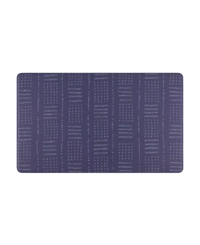Lucky Brand Block Print Dash Printed Anti-Fatigue and Skid-Resistant Wellness Mat， 18