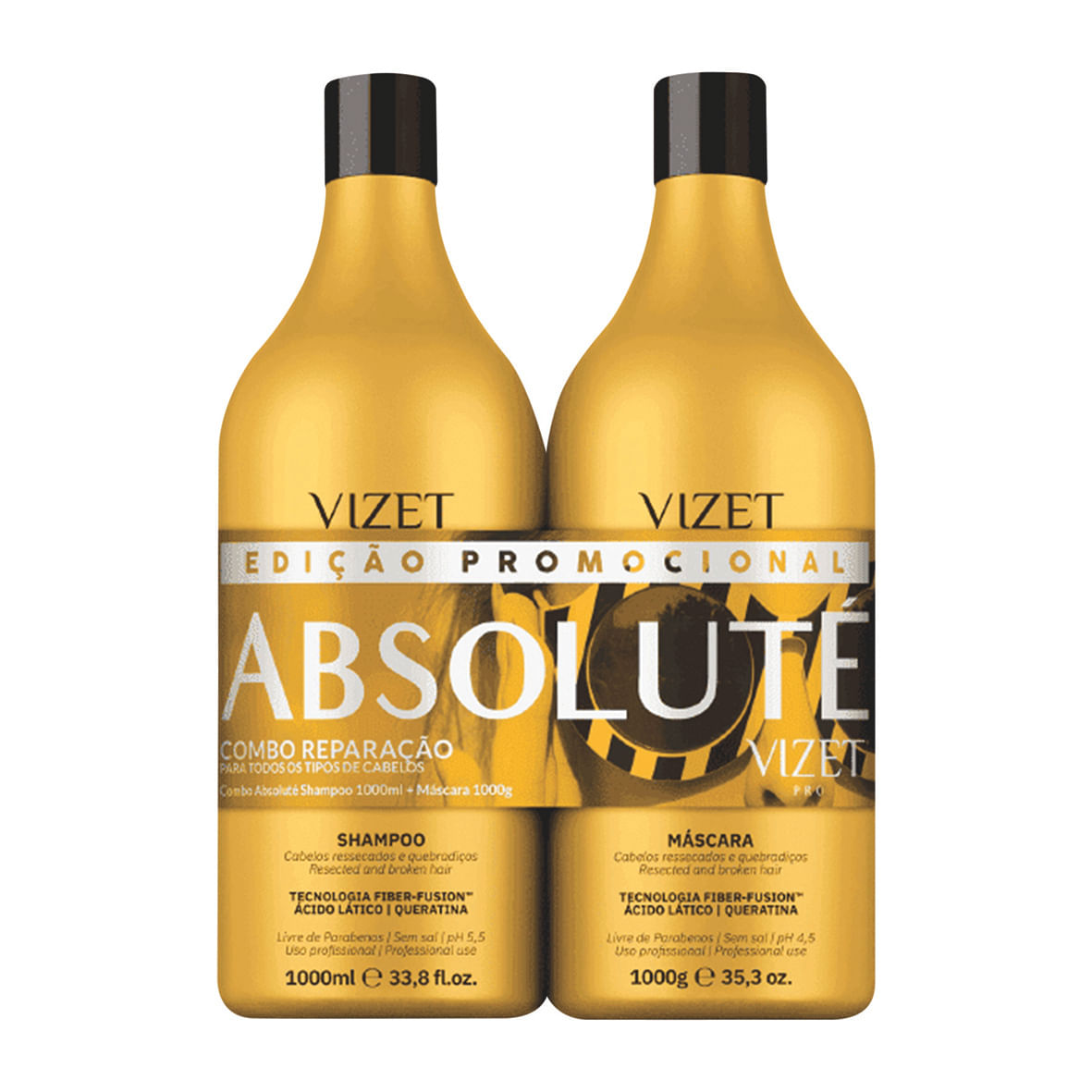 Shampoo 900ml + Mascara Absolute Vizet 900ml