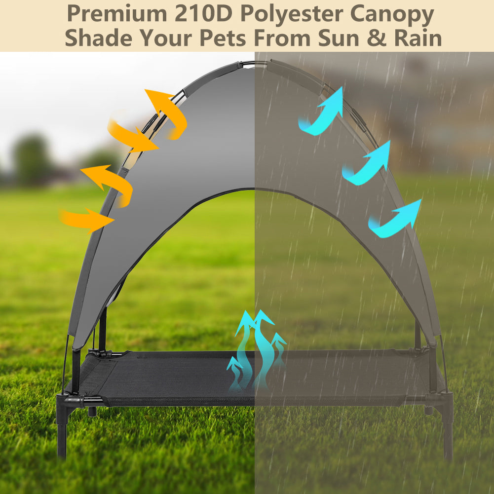 Elevated Dog Bed with Canopy， Outdoor Dog Bed， Large Dog， Labrador