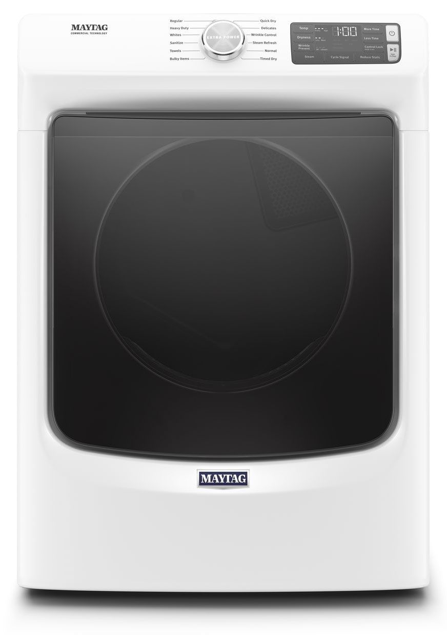 Maytag 7.3 Cu. Ft. White Front Load Gas Dryer With Extra Power Button And Quick Dry Cycle