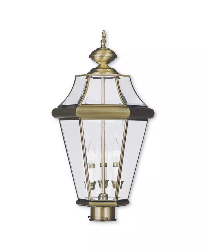 Livex CLOSEOUT!   Georgetown 3-Light Outdoor Post Lantern