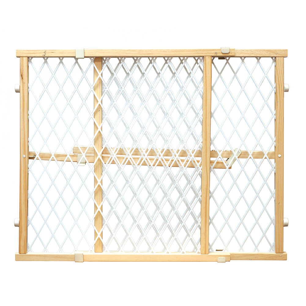 Four Paws Plastic Mesh Wood Frame Pet Gate