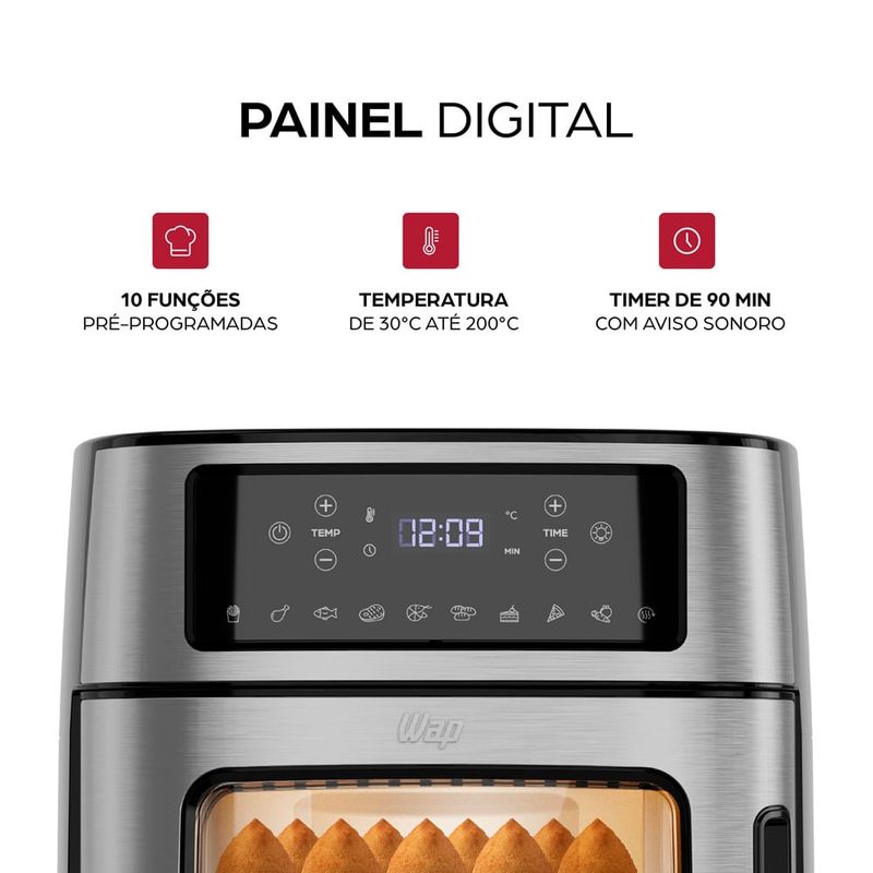Fritadeira Elétrica WAP Air Fryer Oven Digital 12L