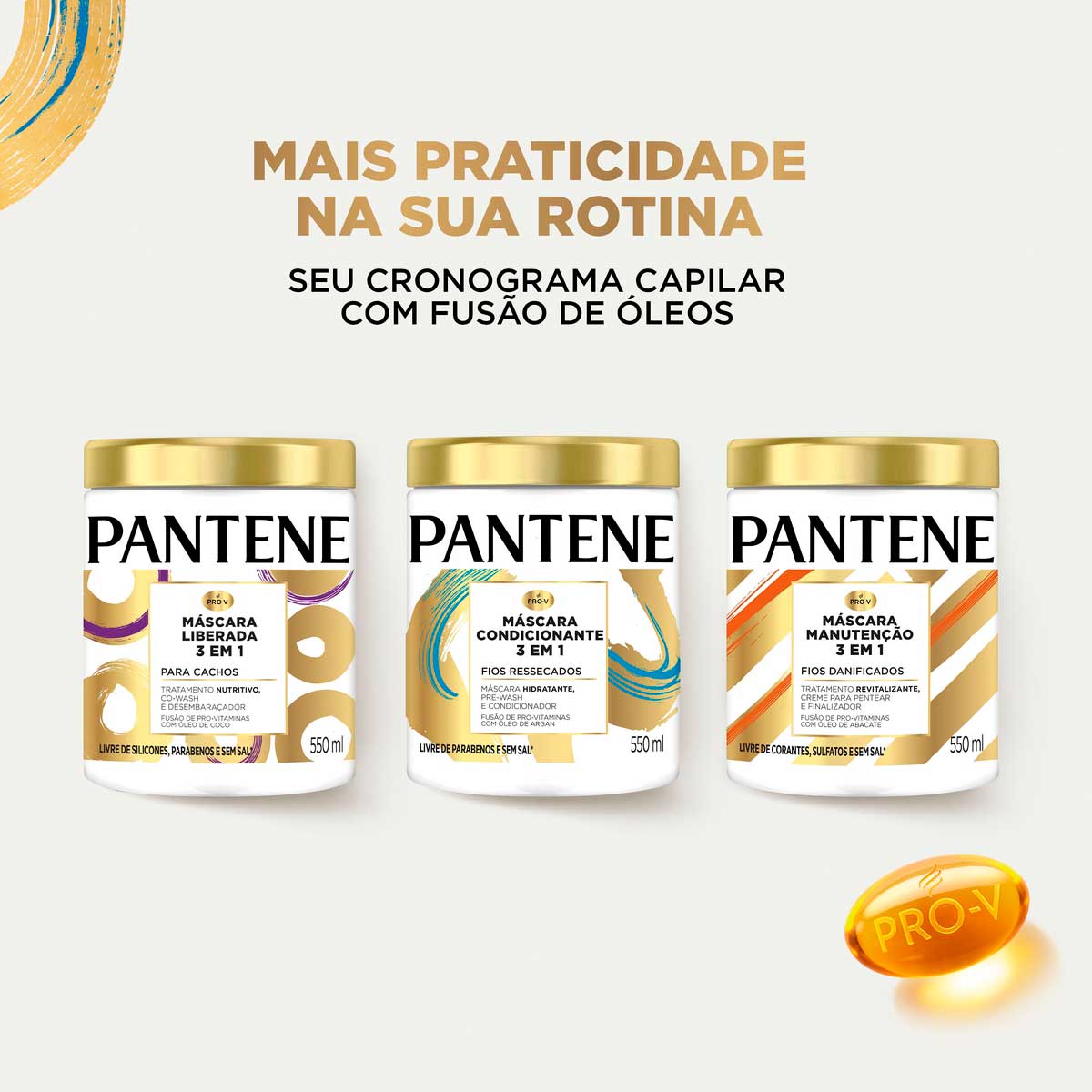 Mascara Pantene Pro-Vitaminas 3 em 1 Condicionante 550ml